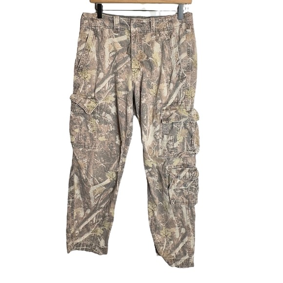 Abercrombie & Fitch Mens Camo Cargo Pants Loose Fit Size 30x30 Casual Outdoor - Picture 1 of 7
